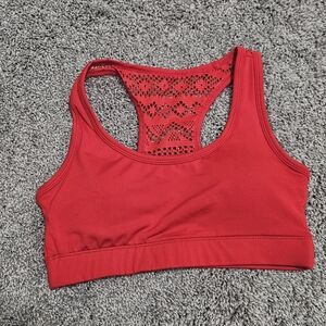 ZYIA Red Lace-Back Sports Bra